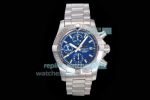 Breitling Avenger Chronograph 43 Swiss Replica Watch Blue Dial Stainless Steel Bracelet